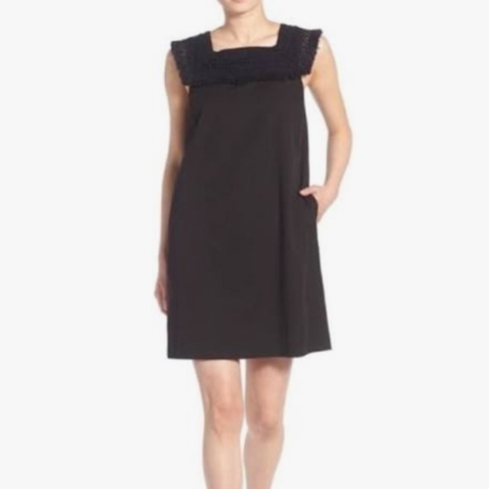 NWOT Madewell Black Sundream Fringe Cotton Dress Size 12